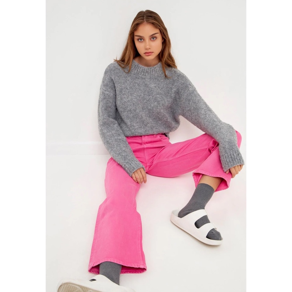 Barbiecore pink wide leg jeans by Grey Lab Los Angeles size M